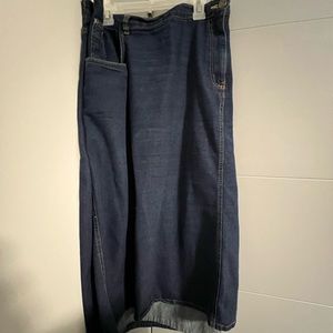 Blue denim A-line skirt